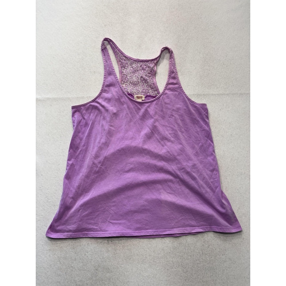 Mossimo Supply Co Tank Top Juniors L Purple Lace Racerback Jersey RN17730